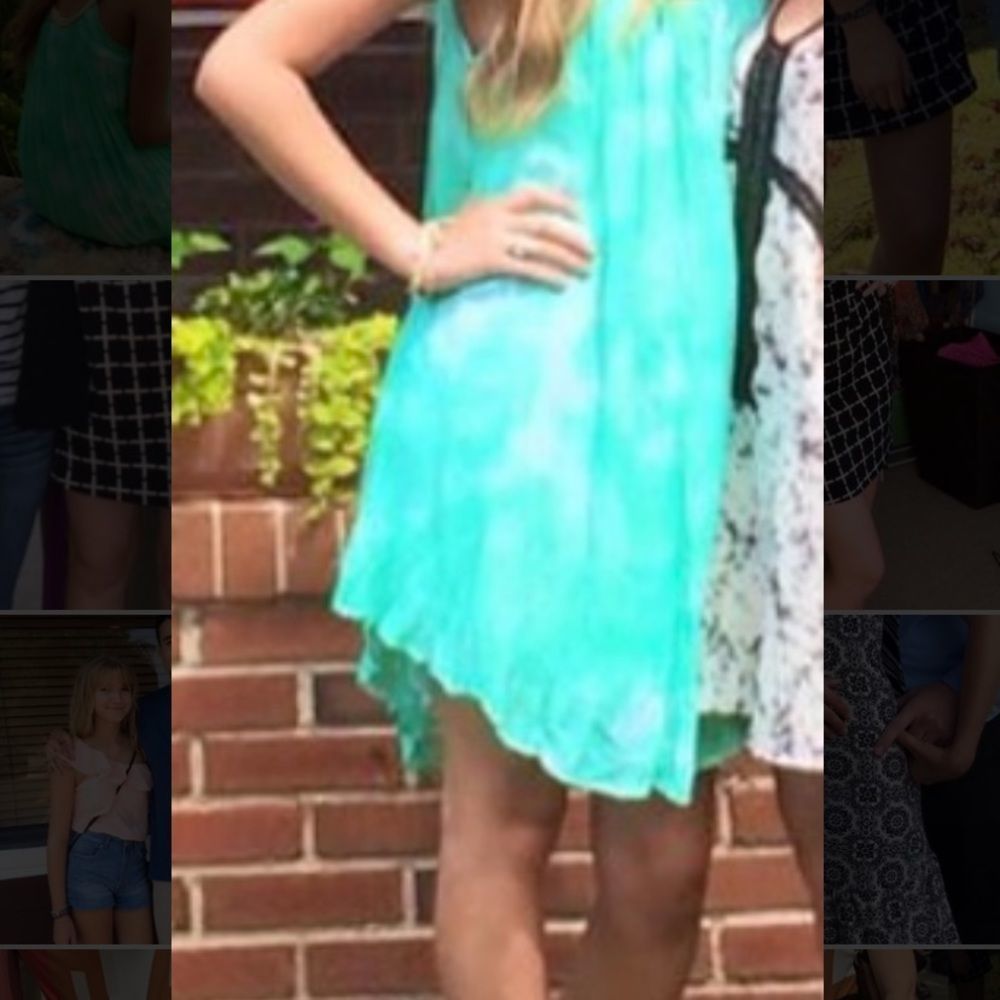 Tye Dye Blue/ Green with White Summer Dress Size S Small - Picture 6 of 7